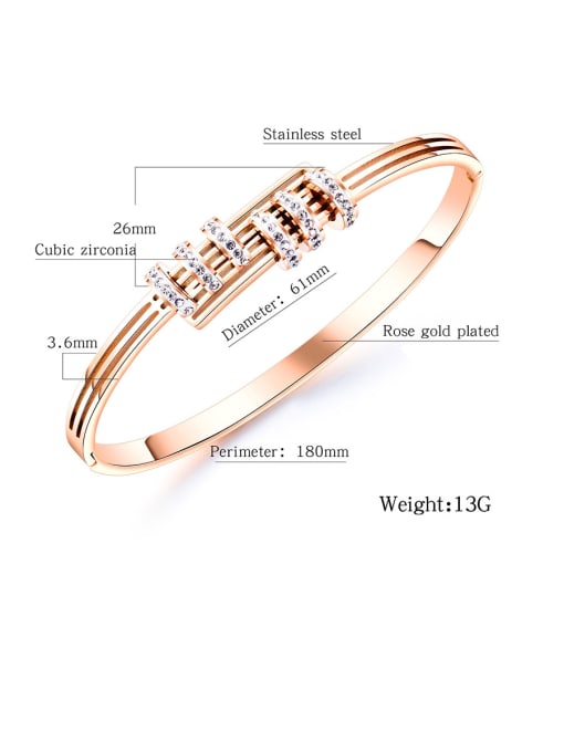 Open Sky Stainless Steel With Rose Gold Plated Simplistic Irregular Bangles 3