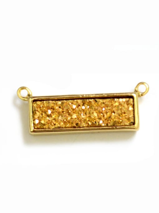 Gold Simple Rectangular Shiny Natural Crystal Pendant