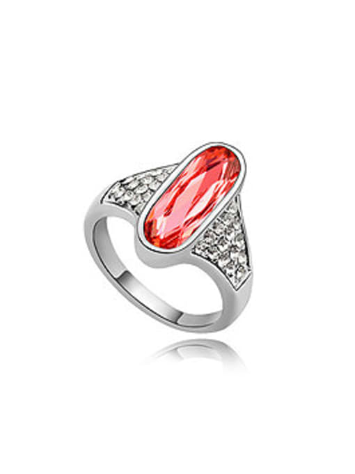 QIANZI Fashion Oval austrian Crystal Alloy Ring