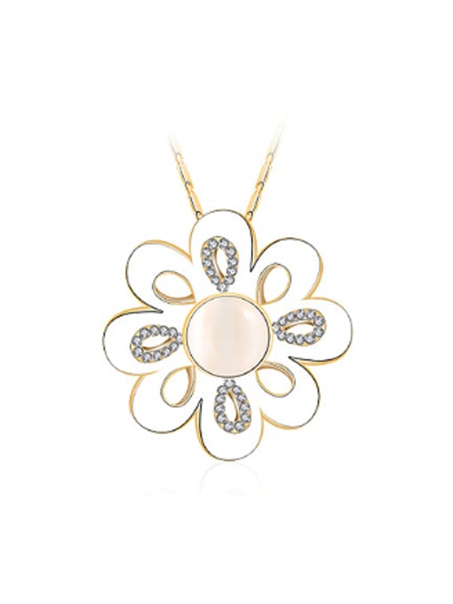 Ronaldo Creative Flower shaped Opal Stone Necklace