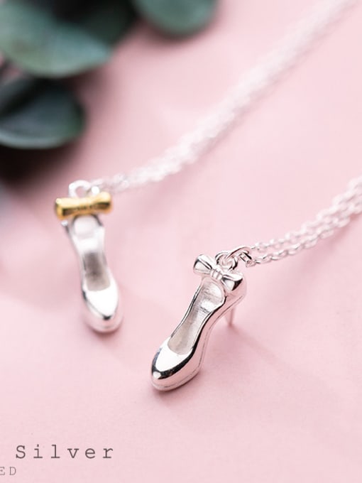 Rosh S925 Silver Necklace Pendant female fashion fashion high heel shoes Necklace lovely personality clavicle chain female D4325 2