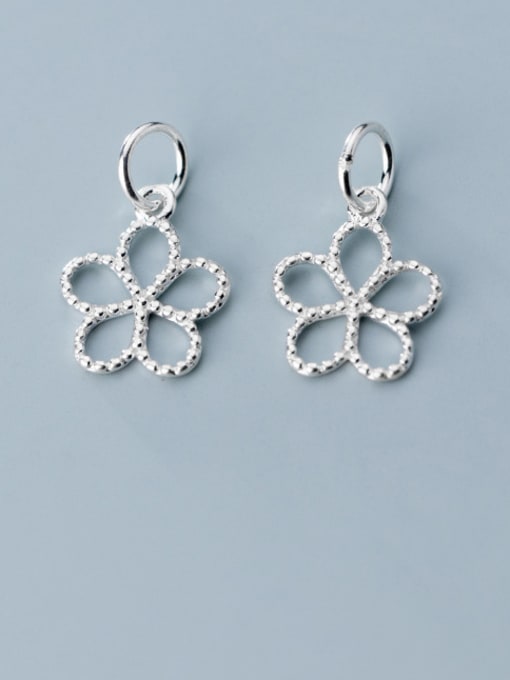 FAN 925 Sterling Silver With Platinum Plated Simplistic smooth Flower Charms 0