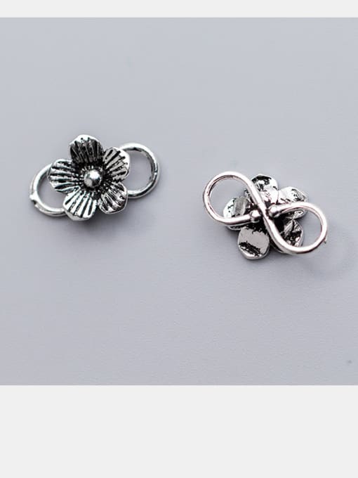 FAN 925 Sterling Silver With Silver Plated Five petals&8 buckle Connectors 3