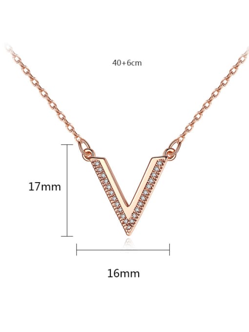 BLING SU Copper With 3A cubic zirconia Simplistic Geometric Necklaces 4