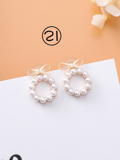 21#X2202C Alloy With Gold Plated Fashion Flower Chandelier Earrings
