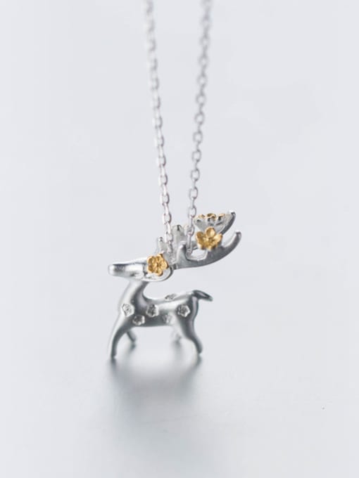Rosh Lovely Deer Shaped Gold Plated S925 Silver Necklace 0
