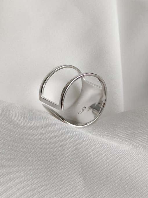 Boomer Cat Sterling silver simple plain geometric free size ring 0