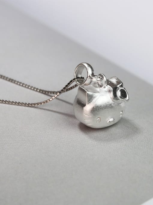 Peng Yuan 925 Silver Simple Tiny Hello Kitty Pendant 2