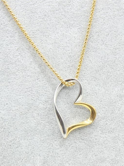 XIN DAI Color Plated Heart-shaped Pendant Necklace 0