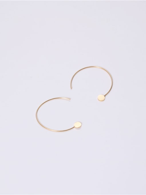 GROSE Titanium With Gold Plated Simplistic Round Hoop Earrings 3