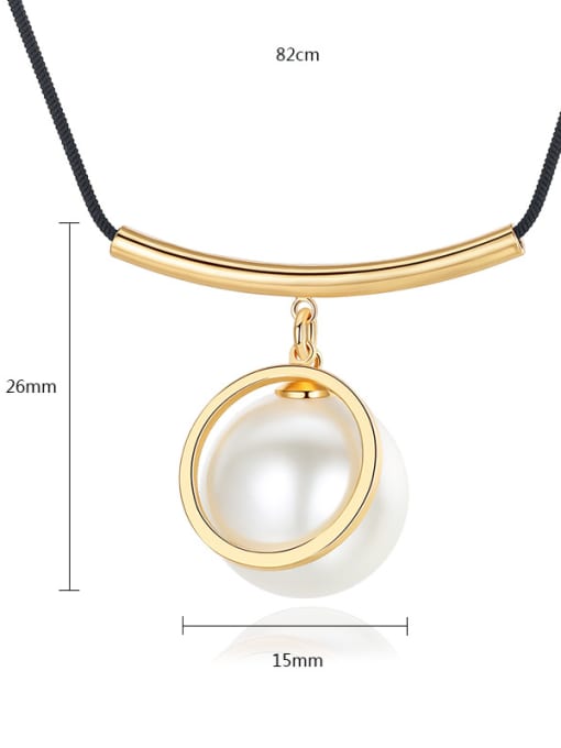 BLING SU Copper With Champagne Gold Plated Simplistic Geometric Necklaces 4