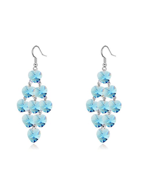 light blue Exaggerated Cubic austrian Crystals Drop Earrings