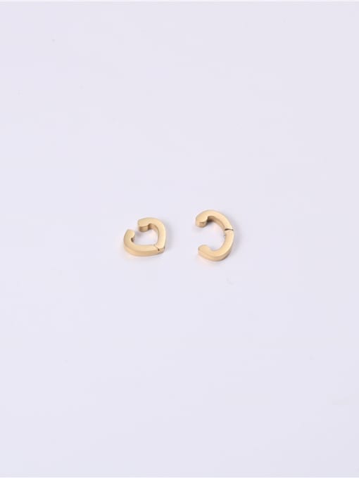 GROSE Titanium With Gold Plated Simplistic Smoot  Hollow Heart Stud Earrings 3