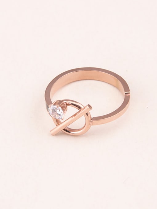 GROSE Personality Zircon Rose Gold Plated Ring 1