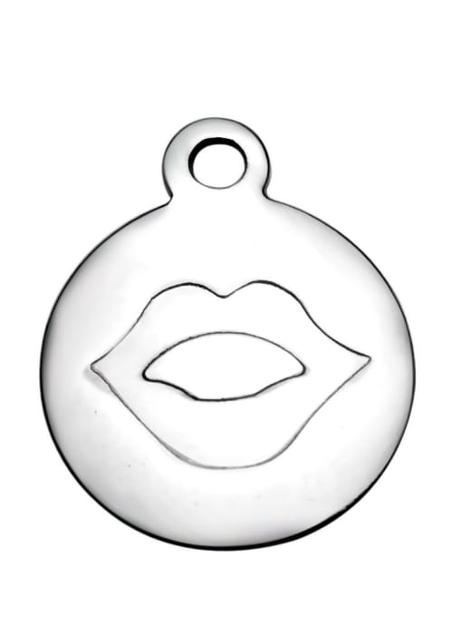 WVC049-2 Stainless Steel With round with red lips Charms
