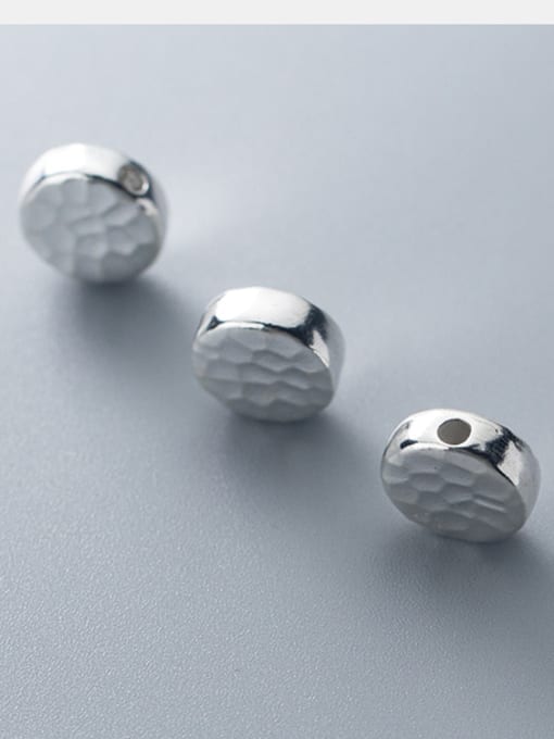 FAN 999 Fine Silver With Platinum Plated Simplistic Smooth  Round Beads 1