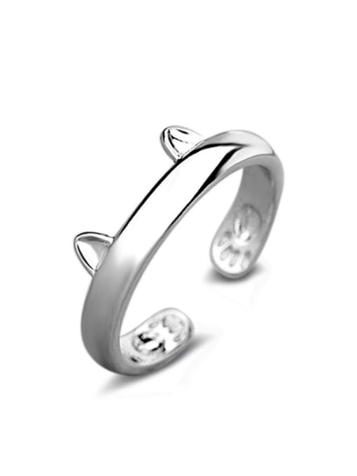 Ya Heng Simple Style Cat-ear Shaped Opening Ring 0