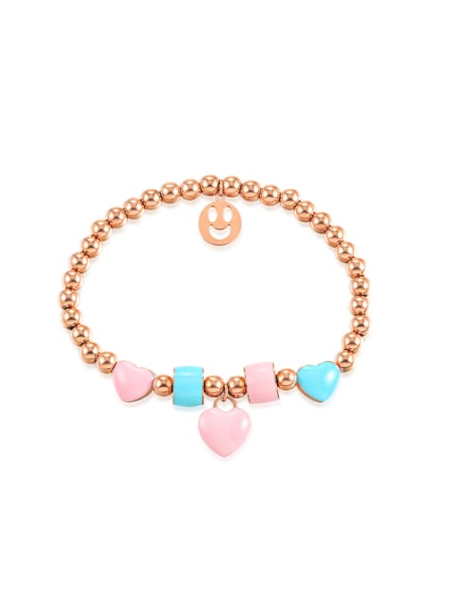 Open Sky Fashion Glue Heart Rose Gold Plated Beads Bracelet 0