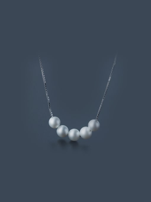 Rosh S925 Silver Fashion Sweet Pearl Short Necklace
