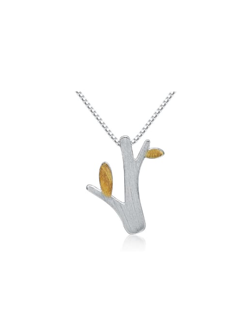 kwan Lovely Leaves Shaped S925 Silver Pendant 0