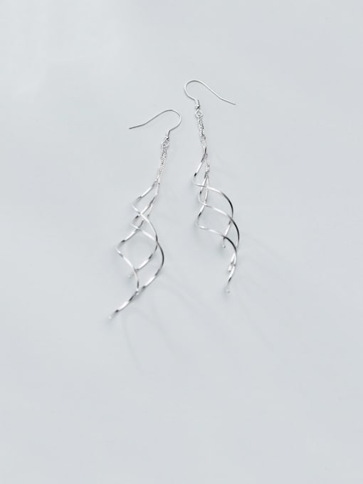 Rosh 925 Sterling Silver With Platinum Plated Simplistic Lline Threader Earrings 2
