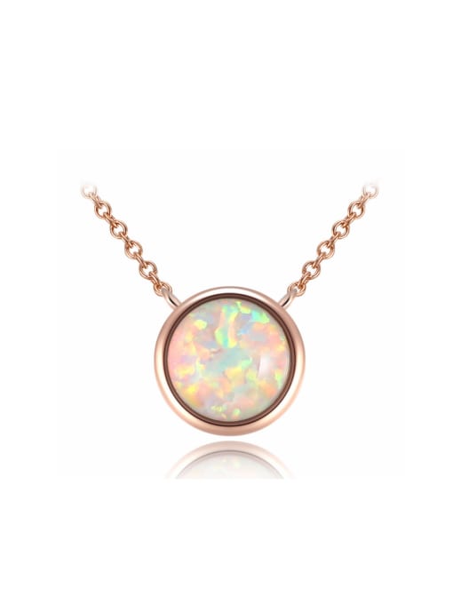 Ronaldo Fashion rose-gold Opal Simple Necklace 0