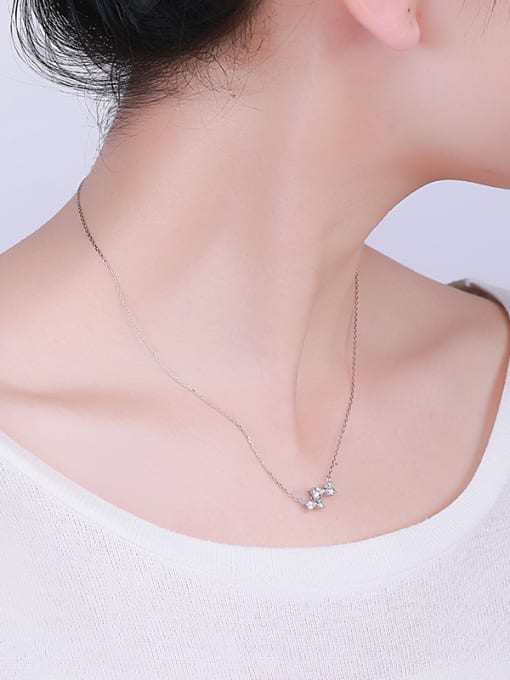 One Silver S925 Silver Bowknot Necklace 1