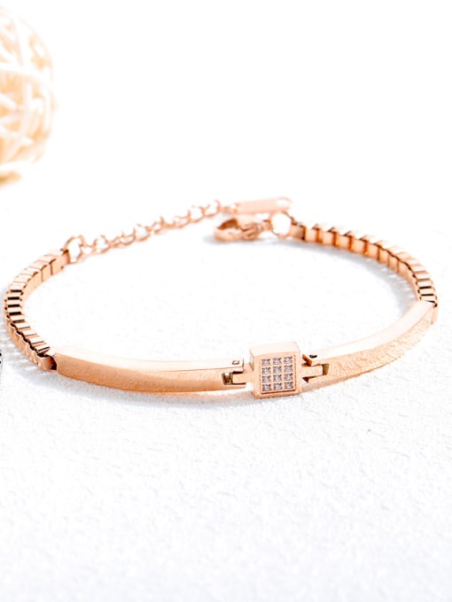 Open Sky Stainless Steel With Rose Gold Plated Simplistic Geometric Bracelets 0