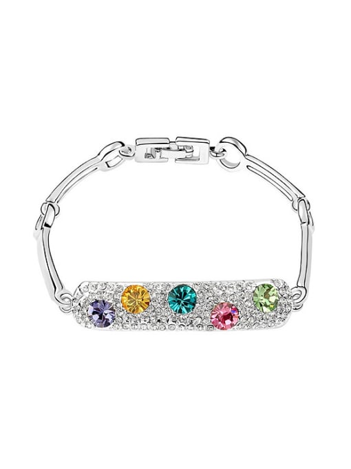 QIANZI Fashion Shiny Cubic austrian Crystals Alloy Bracelet 0