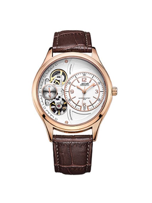 brown JEDIR Brand Casual Hollow Mechanical Watch
