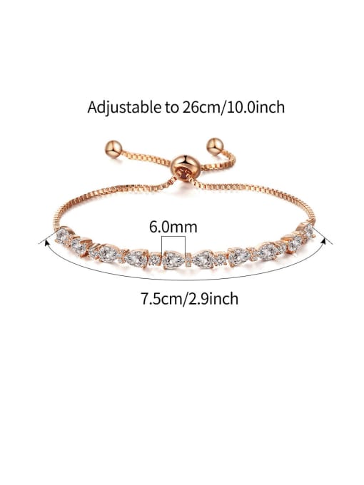 Mo Hai Copper With Cubic Zirconia  Fashion Water Drop Bracelets 4