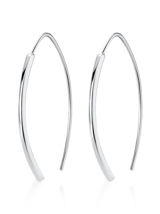 Rosh 925 Sterling Silver With Platinum Plated Fashion Irregular Hoop Earrings 2