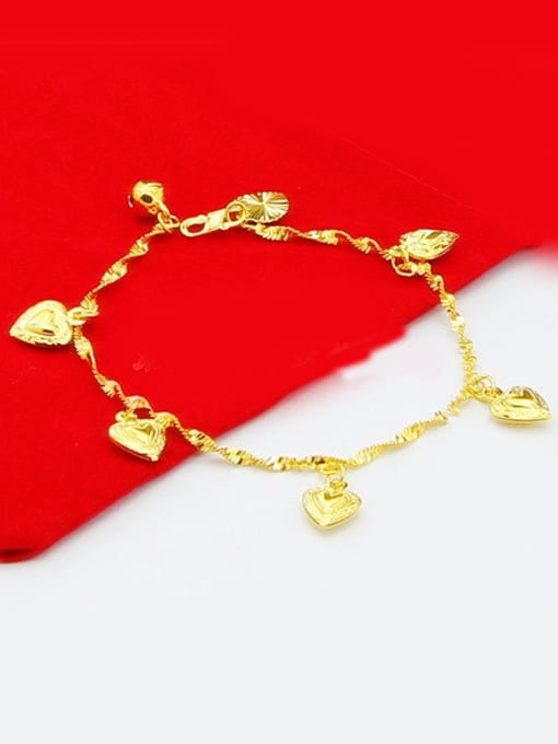Yi Heng Da Children 24K Gold Plated Heart Shaped Copper Bracelet 0