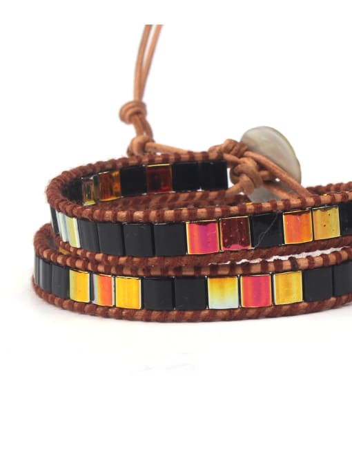 HB675-B Colorful Rectangle Stones Fashion Handmade Bracelet
