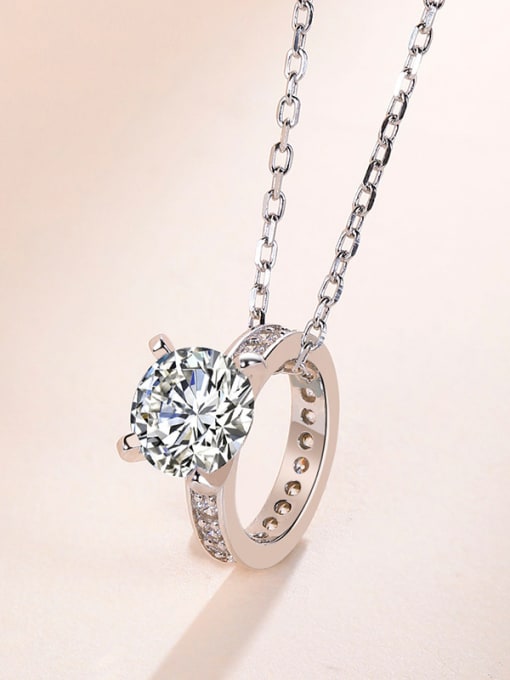 One Silver 925 Silver Ring-shaped Necklace 2