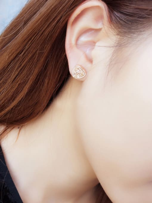 JINDING 18K Rose Gold Titanium Crystal Cluster stud Earring 1