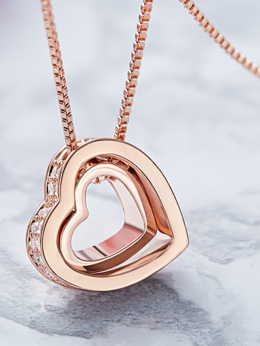 CEIDAI Heart-shaped Rose Gold Necklace 2