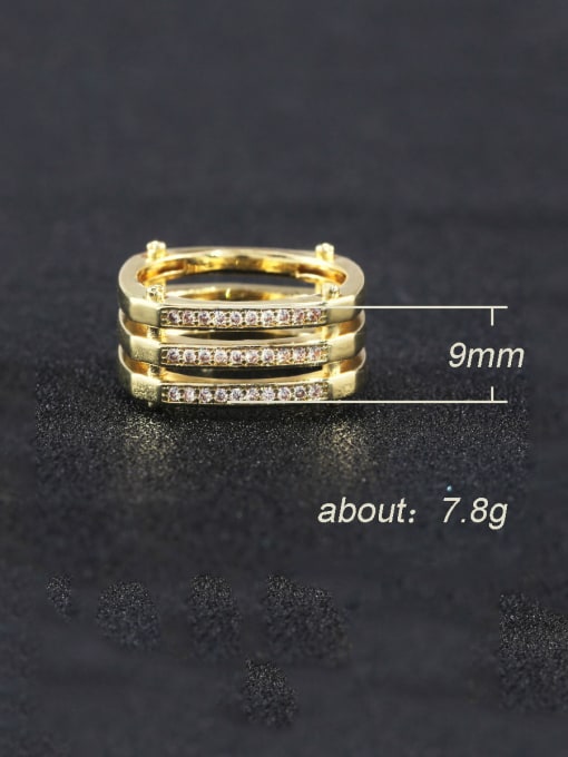 MATCH Copper With Gold Plated Simplistic Geometric Band Rings 3