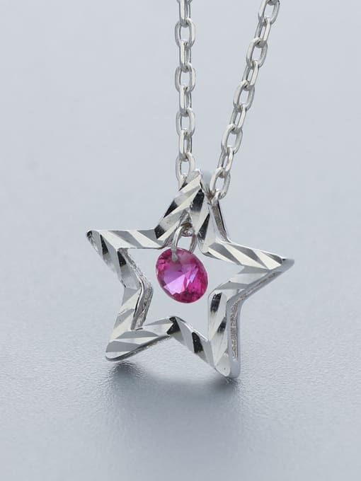 One Silver Five-point Star Necklace 0