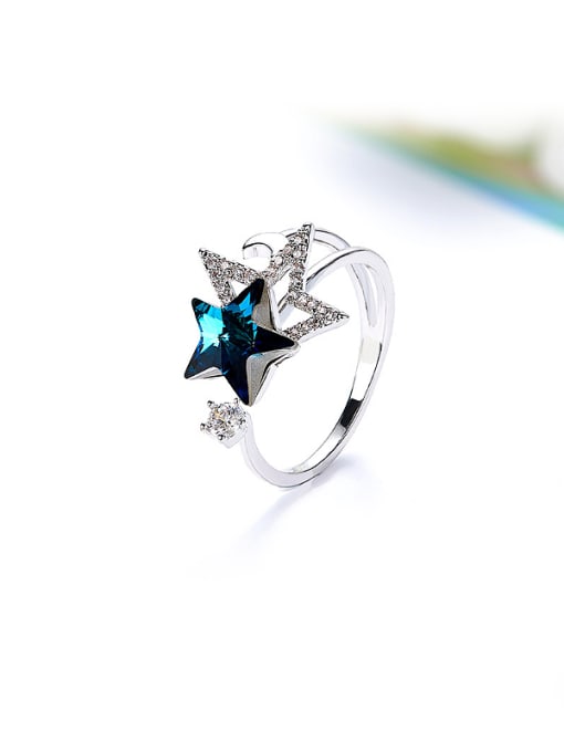 CEIDAI Five-pointed Star Shaped Crystal Ring 0