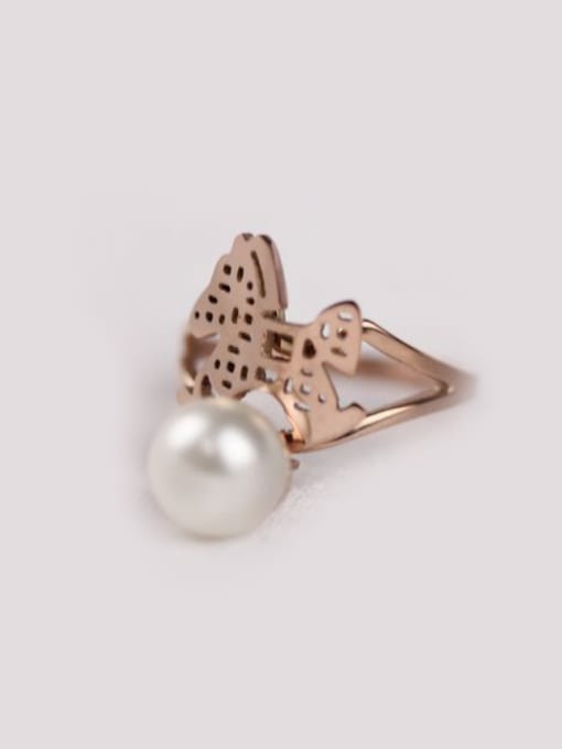 GROSE Shell Pearl Butterfly Fashion Ring 0