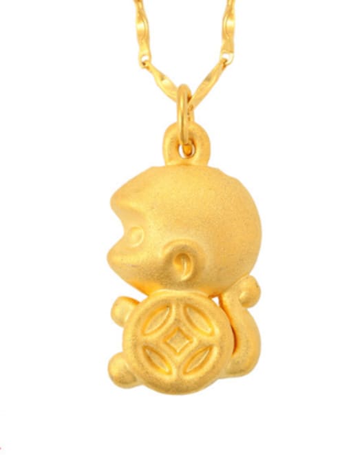 C Personalized Little Monkey Gold Plated Pendant