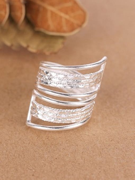 Peng Yuan Exaggerated Personalized Silver Opening Ring 0