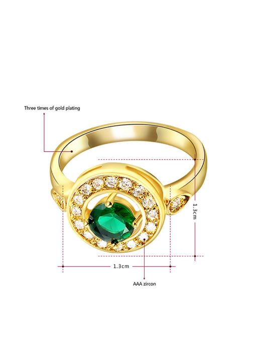 Ronaldo Green 18K Gold Plated AAA Zircon Round Three Pieces Jewelry Set 3