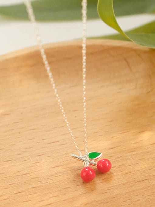Peng Yuan Personalized Little Cherry Silver Necklace 2