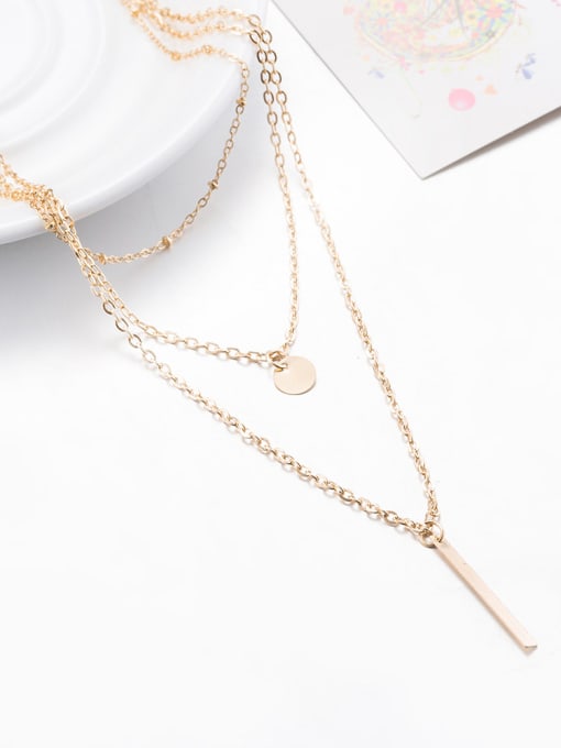 OUXI Simply Style Women Rose Gold Necklace 2