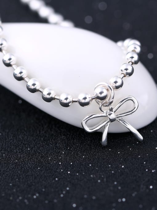 kwan Lovely Bow Shaped Accessories Fashion Silver Bracelet 2