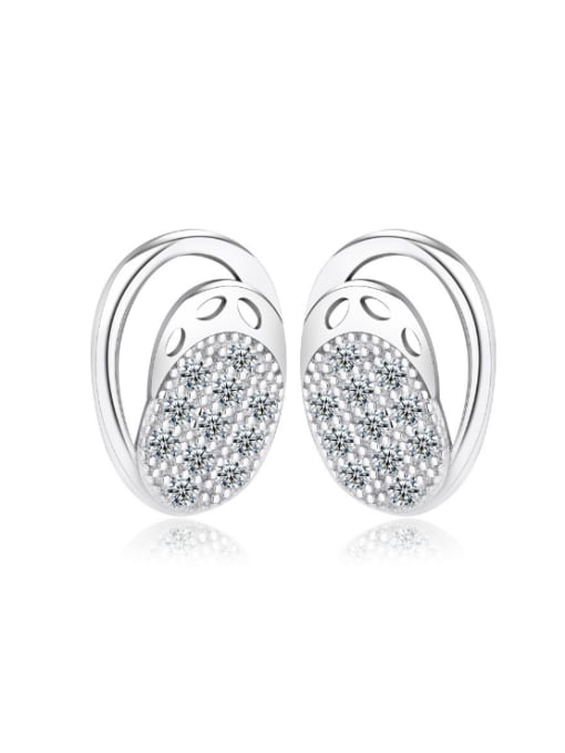 kwan AAA Zircons S925 Silver Stud Earrings 0