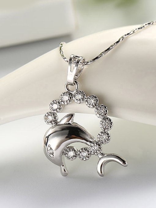 XP Fashion Zircon Little Dolphin Necklace 1