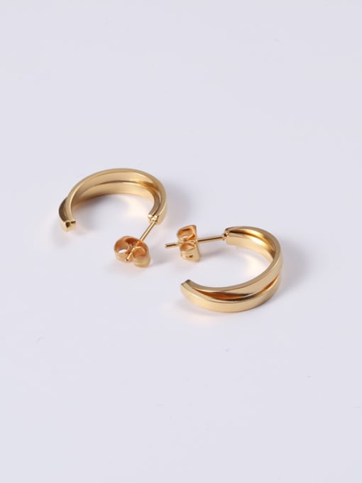 GROSE Alloy With Gold Plated Simplistic Geometric Clip On Earrings 2